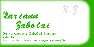 mariann zabolai business card